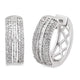Load image into Gallery viewer, Jewelili Hoop Earrings with Natural White Diamond in Sterling Silver 1/2 CTTW View 1

