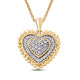 Load image into Gallery viewer, Jewelili Heart Pendant Necklace with Natural White Round Diamonds in Yellow Gold over Sterling Silver 1/5 CTTW View 1
