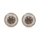 Load image into Gallery viewer, Jewelili Cluster Stud Earrings with Champagne and White Diamonds in 14K Rose Gold over Sterling Silver 1/4 CTTW View 4
