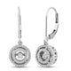 Load image into Gallery viewer, Jewelili Sterling Silver with Natural White Round Diamonds Double Halo Dangle Earrings
