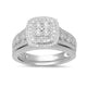 Load image into Gallery viewer, Jewelili Sterling Silver With 1/2 CTTW Natural White Round Diamonds Bridal Set

