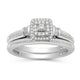 Load image into Gallery viewer, Jewelili 10K White Gold With 1/4 CTTW Princess, Baguette and Round Diamonds Bridal Set
