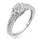 Load image into Gallery viewer, Jewelili Bridal Ring with Natural White Diamond in Sterling Silver 1/2 CTTW View 2
