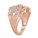 Load image into Gallery viewer, Jewelili Rose Gold over Sterling Silver With 1/4 CTTW Natural White Diamonds Anniversary Ring
