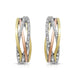 Load image into Gallery viewer, Jewelili Criss Cross Hoop Earrings with Natural White Round Diamonds Rose Gold over Sterling Silver View 2
