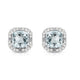 Load image into Gallery viewer, Jewelili Stud Earrings with Aquamarine and Natural White Round Diamonds in 10K White Gold 1/10 CTTW View 2
