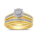 Load image into Gallery viewer, Jewelili Yellow Gold Over Sterling Silver 1/4 CTTW Natural White Round Diamonds Bridal Set
