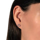 Load image into Gallery viewer, Jewelili Heart Stud Earrings with Natural White Round Diamonds in Sterling Silver View 2

