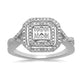 Load image into Gallery viewer, Jewelili Sterling Silver With 1/8 CTTW Natural White Diamonds Engagement Ring
