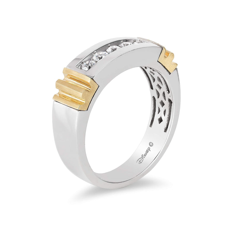 Enchanted Disney Fine Jewelry 14K White and Yellow Gold 1/3 Cttw Mens Ring