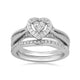Load image into Gallery viewer, Jewelili Sterling Silver with 1/5 CTTW Natural White Round Shape Diamonds Heart Bridal Set
