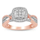 Load image into Gallery viewer, Jewelili Rose Gold Over Sterling Silver with 1/3 CTTW Natural White Round Shape Diamonds Engagement Ring
