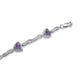 Load image into Gallery viewer, Jewelili Link Bracelet with Trillion Amethyst and Natural White Round Diamonds in Sterling Silver 6 MM View 2
