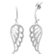 Load image into Gallery viewer, Jewelili 10K White Gold With 1/5 CTTW Natural White Diamond Angel Wing Dangle Earrings

