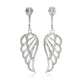 Load image into Gallery viewer, Jewelili Angel Wing Earrings Diamond Jewelry in White Gold - View 1
