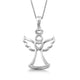 Load image into Gallery viewer, Jewelili Sterling Silver 1/10 CTTW White Diamonds Angel with Heart Pendant Necklace
