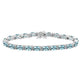Load image into Gallery viewer, Jewelili Sterling Silver With Round Diamonds and Oval Shape Sky Blue Topaz Bracelet
