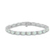 Load image into Gallery viewer, Jewelili Tennis Bracelet with Created Opal and Natural White Round Diamonds in Sterling Silver

