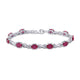 Load image into Gallery viewer, Jewelili Bracelet with Created Ruby and White Diamonds in Sterling Silver View 1

