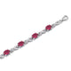 Load image into Gallery viewer, Jewelili Bracelet with Created Ruby and White Diamonds in Sterling Silver View 3
