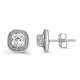 Load image into Gallery viewer, Jewelili Sterling Silver With Cushion Cut White Cubic Zirconia Stud Earrings
