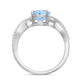 Load image into Gallery viewer, Jewelili Sterling Silver Oval Cut Aquamarine and Round Created White Sapphire Infinity Halo Engagement Ring
