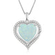 Load image into Gallery viewer, Jewelili Heart Shape Pendant Necklace with Created Opal and Created White Sapphire in Sterling Silver View 1

