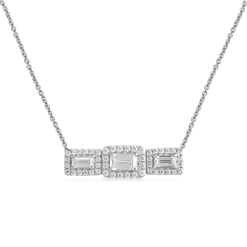 Jewelili Sterling Silver with Cubic Zirconia Pendant Necklace
