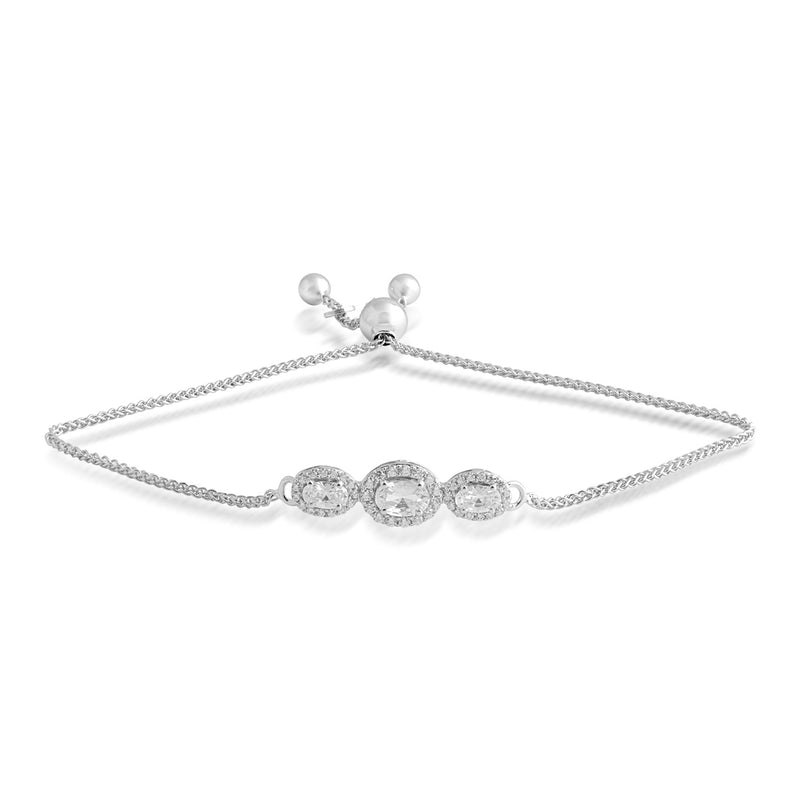 Jewelili Cubic Zirconia Bracelet in Sterling Silver