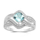 Load image into Gallery viewer, Jewelili Sterling Silver with Swiss Blue Topaz and Created White Sapphire Engagement Ring

