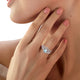 Load image into Gallery viewer, Jewelili Sterling Silver with Swiss Blue Topaz and Created White Sapphire Engagement Ring

