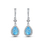 Load image into Gallery viewer, Jewelili Teardrop Jewelry Set with Swiss Blue Topaz and Created White Sapphire in Sterling Silver View 2
