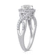Load image into Gallery viewer, Jewelili Halo Ring with Created White Sapphire in Sterling Silver View 2
