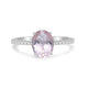 Load image into Gallery viewer, Jewelili Sterling Silver Oval Cut Morganite and Round Created White Sapphire Halo Engagement Ring
