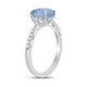 Load image into Gallery viewer, Jewelili Sterling Silver Oval Cut Aquamarine and Round Created White Sapphire Engagement Ring
