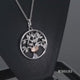 Load and play video in Gallery viewer, Jewelili Sterling Silver and 10K Rose Gold With Natural White Diamonds Pendant Necklace
