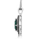Load image into Gallery viewer, Jewelili Sterling Silver with Cushion Created Emerald and Treated Black and White Diamonds Pendant Necklace
