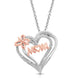 Load image into Gallery viewer, Jewelili 14K Rose Gold Over Sterling Silver With Natural White Diamonds Mom Heart Pendant Necklace
