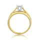 Load image into Gallery viewer, Jewelili Bridal Ring with Square Center Natural White Round Diamonds in 10K Yellow Gold 1/6 CTTW View 5
