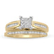 Load image into Gallery viewer, Jewelili Bridal Ring with Square Center Natural White Round Diamonds in 10K Yellow Gold 1/6 CTTW View 3
