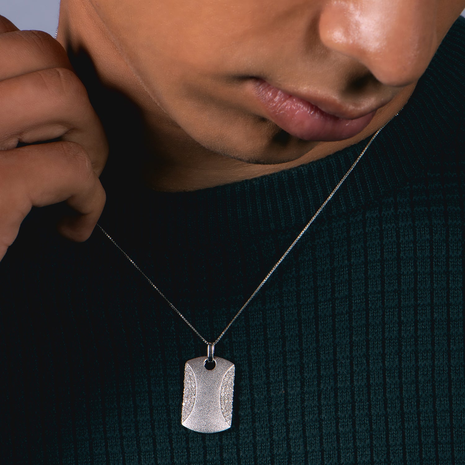 l Shape pendant Chain for Men - Silver Color – Myjewel India