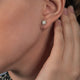 Load image into Gallery viewer, Jewelili 10K Yellow Gold With Round Created Opal and Created White Sapphire Stud Earrings
