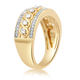 Load image into Gallery viewer, Jewelili 10K Yellow Gold with 1/2 CTTW Natural White Round Diamonds Anniversary Band
