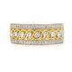 Load image into Gallery viewer, Jewelili 10K Yellow Gold with 1/2 CTTW Natural White Round Diamonds Anniversary Band
