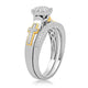 Load image into Gallery viewer, Jewelili Yellow Gold Over Sterling Silver With 1/5 CTTW Natural White Round Diamonds Bridal Set

