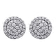 Load image into Gallery viewer, Jewelili Cluster Earrings with Round Diamonds in 10K White Gold 1/2 CTTW
