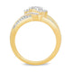 Load image into Gallery viewer, Jewelili 3 Stone Engagement Ring with Baguette and Round Natural White Diamonds in 10K Yellow Gold 1/2 CTTW View 3
