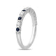 Load image into Gallery viewer, Jewelili Band Ring with 2mm Blue Sapphire and Natural White Diamonds in 10K White Gold 1/5 CTTW View 3
