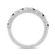 Load image into Gallery viewer, Jewelili Band Ring with 2mm Blue Sapphire and Natural White Diamonds in 10K White Gold 1/5 CTTW View 2
