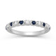 Load image into Gallery viewer, Jewelili Band Ring with 2mm Blue Sapphire and Natural White Diamonds in 10K White Gold 1/5 CTTW
